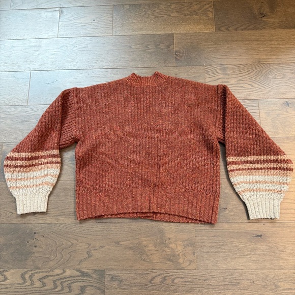 Chunky Ribbed Button-Front Sweater Cardigan - Rust - Picture 8 of 10